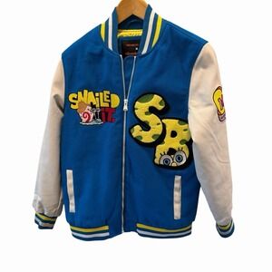 Members Only x Nickelodeon SpongeBob Bomber Jacket Coat Faux Leather Appliqué S
